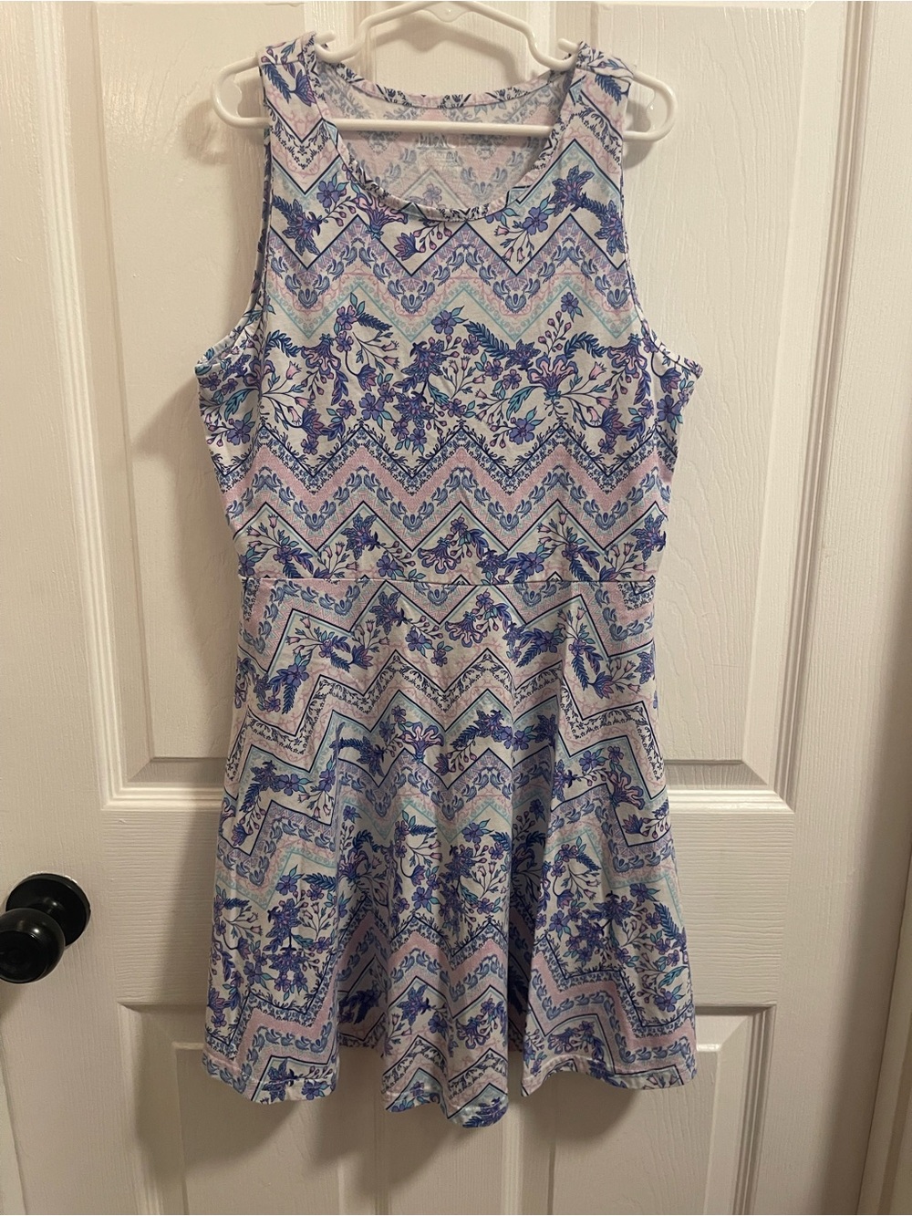 Place Pastel Floral Tank Dress in Light Blue and Lavender